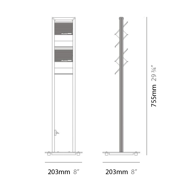 Loft by Milan – 8″8″ x 29 3/4″ Portable, Floor offers quality European interior lighting design | Zaneen Design