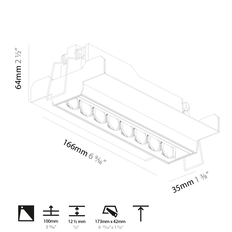 Magiq Hollow Wallwash by Prolicht – 6 9/16″ x 2 1/2″ Trimless, Wallwash offers LED lighting solutions | Zaneen Architectural