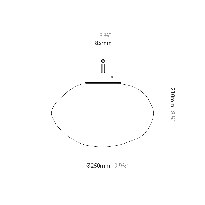 Mark by Cangini & Tucci – 9 13/16″ x 8 1/4″ Surface, Ceiling Surface offers quality European interior lighting design | Zaneen Design / Line art