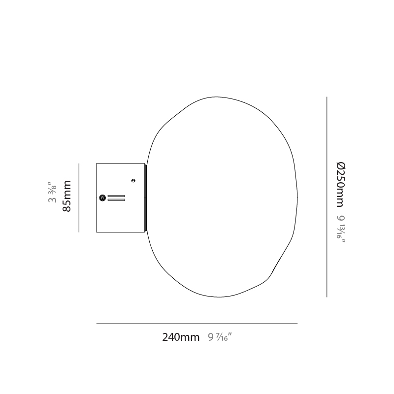 Mark by Cangini & Tucci – 9 13/16″ x 9 7/16″ Surface, Wall Surface offers quality European interior lighting design | Zaneen Design / Line art