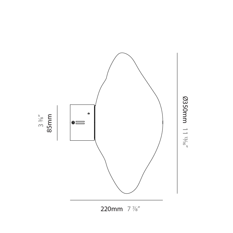 Mark by Cangini & Tucci – 13 3/4″ x 8 11/16″ Surface, Wall Surface offers quality European interior lighting design | Zaneen Design / Line art
