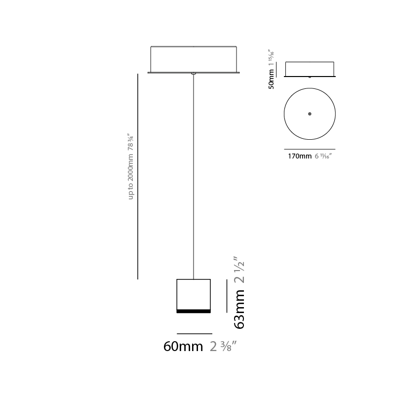 Match by Quasar – 2 3/8″ x 2 1/2″ Suspension, Pendant offers quality European interior lighting design | Zaneen Design
