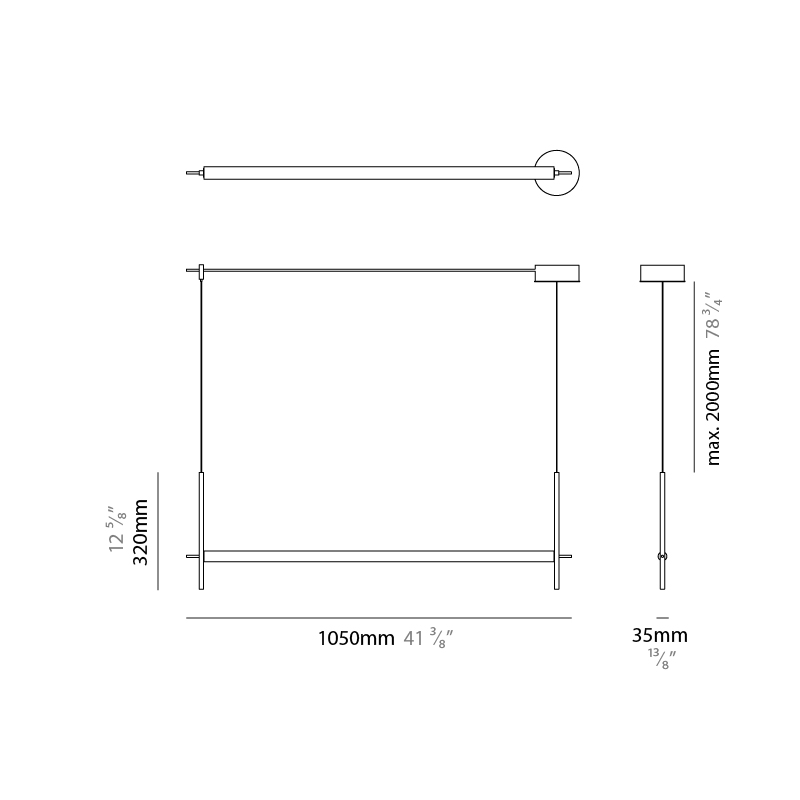 Matrix by Quasar – 41  5/16″ x 12 5/8″ Suspension, Pendant offers quality European interior lighting design | Zaneen Design / Line art