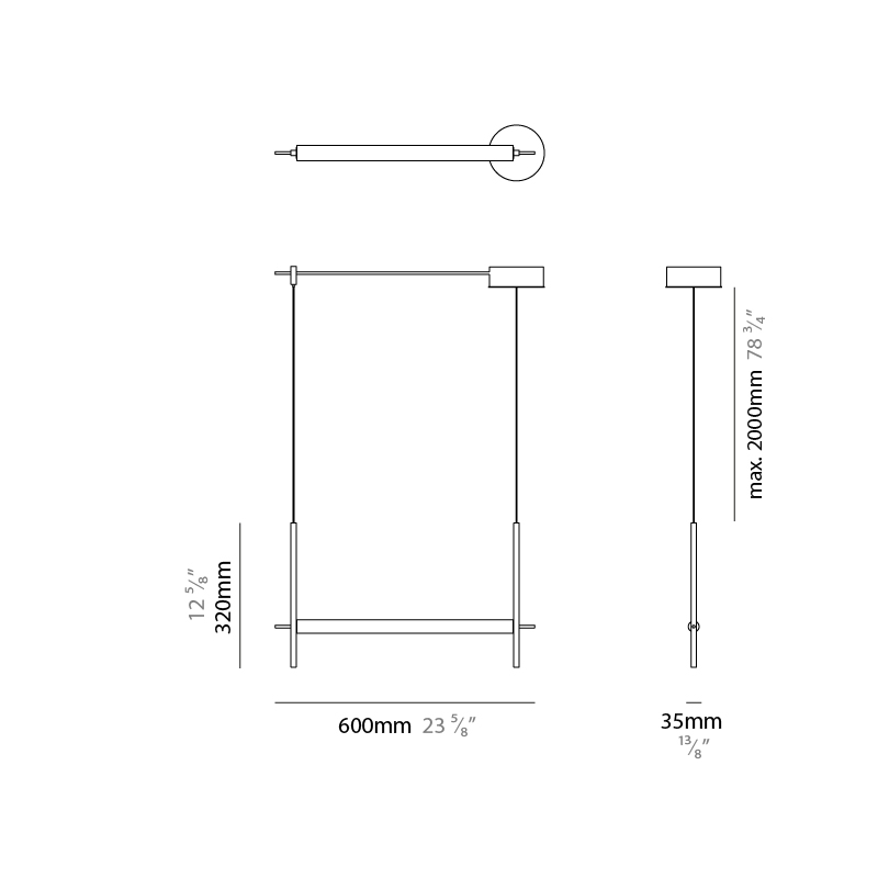 Matrix by Quasar – 23 5/8″ x 12 5/8″ Suspension, Pendant offers quality European interior lighting design | Zaneen Design / Line art
