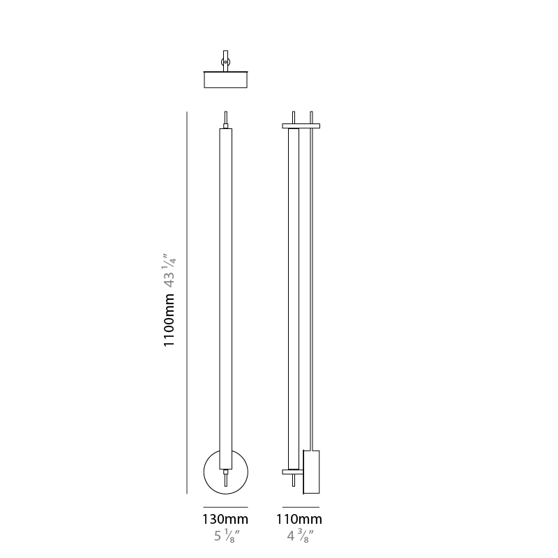 Matrix by Quasar – 5 1/8″ x 43 11/16″ Surface, Wall Surface offers quality European interior lighting design | Zaneen Design / Line art