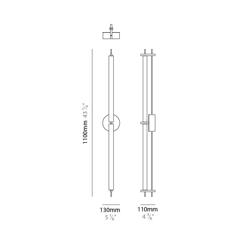 Matrix by Quasar – 5 1/8″ x 43 11/16″ Surface, Wall Surface offers quality European interior lighting design | Zaneen Design / Line art
