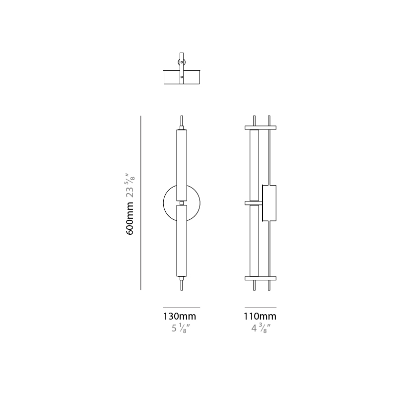Matrix by Quasar – 5 1/8″ x 23 5/8″ Surface, Wall Surface offers quality European interior lighting design | Zaneen Design / Line art