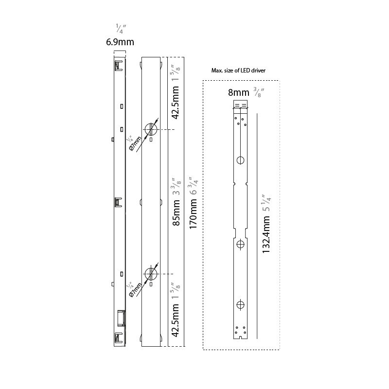  by Prolicht – 5 3/16″ x 1/4″ Track,  offers LED lighting solutions | Zaneen Architectural