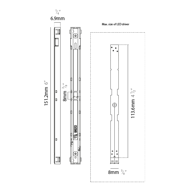  by Prolicht – 5 15/16″ x 1/4″ Track,  offers LED lighting solutions | Zaneen Architectural