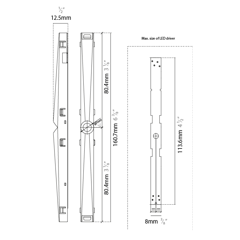  by Prolicht – 4 1/2″ x 1/2″ Track,  offers LED lighting solutions | Zaneen Architectural
