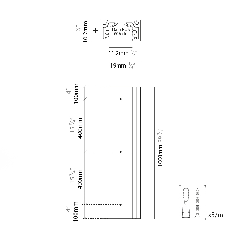  by Prolicht – 48″ x 3/8″ Track,  offers LED lighting solutions | Zaneen Architectural