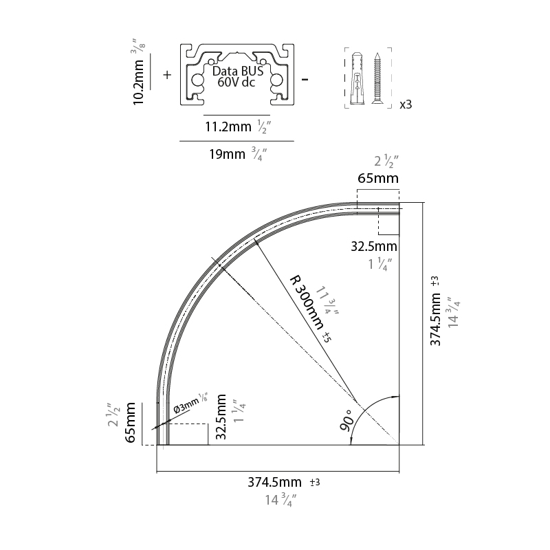  by Prolicht – 23 11/16″ x 3/8″ Track,  offers LED lighting solutions | Zaneen Architectural