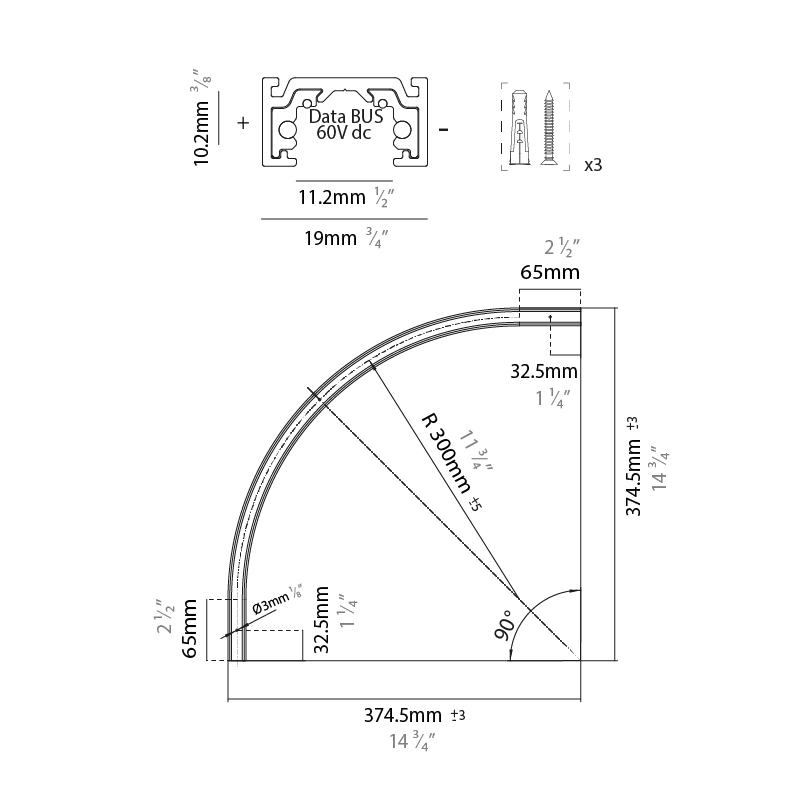  by Prolicht – 23 11/16″ x 3/8″ Track,  offers LED lighting solutions | Zaneen Architectural