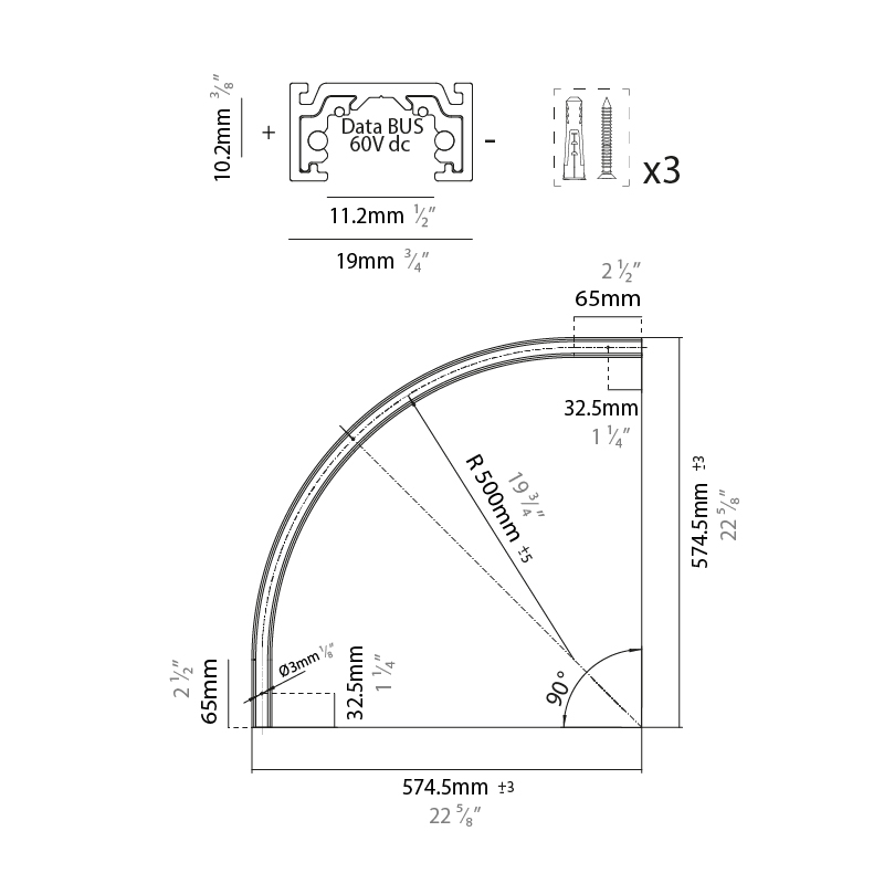  by Prolicht – 36 3/64″ x 3/8″ Track,  offers LED lighting solutions | Zaneen Architectural