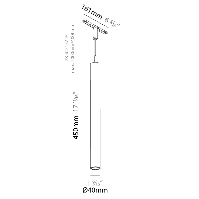 Hangover Plug by Prolicht – 1 9/16″ x 17 11/16″ Track, Spots offers LED lighting solutions | Zaneen Architectural