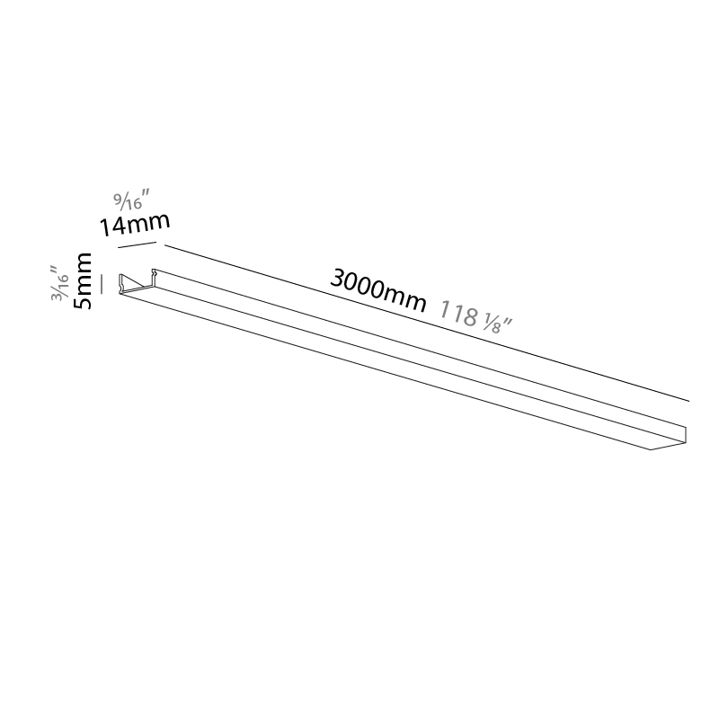 Minimal Track by Prolicht – 118 1/8″ x 3/16″ Suspension, Profile offers LED lighting solutions | Zaneen Architectural