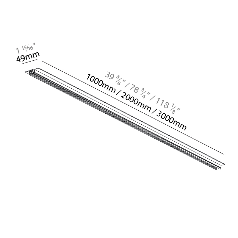 Minimal Track by Prolicht – 39 3/8 / 78 3/4 / 118 1/8″ x 9/16″ Trimless, Linear Profiles offers LED lighting solutions | Zaneen Architectural