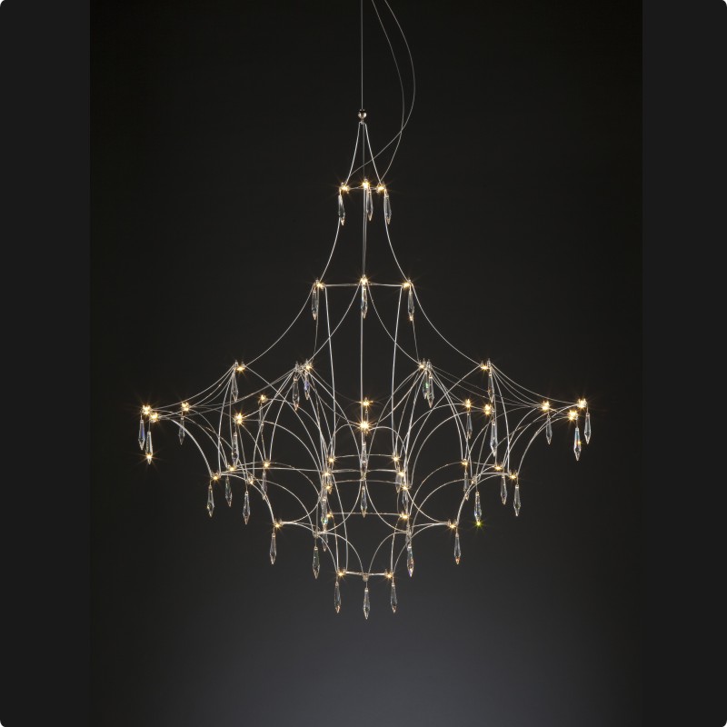 Mira by Quasar – 39 3/8″ x 39 3/8″ Suspension, Ambient offers quality European interior lighting design | Zaneen Design
