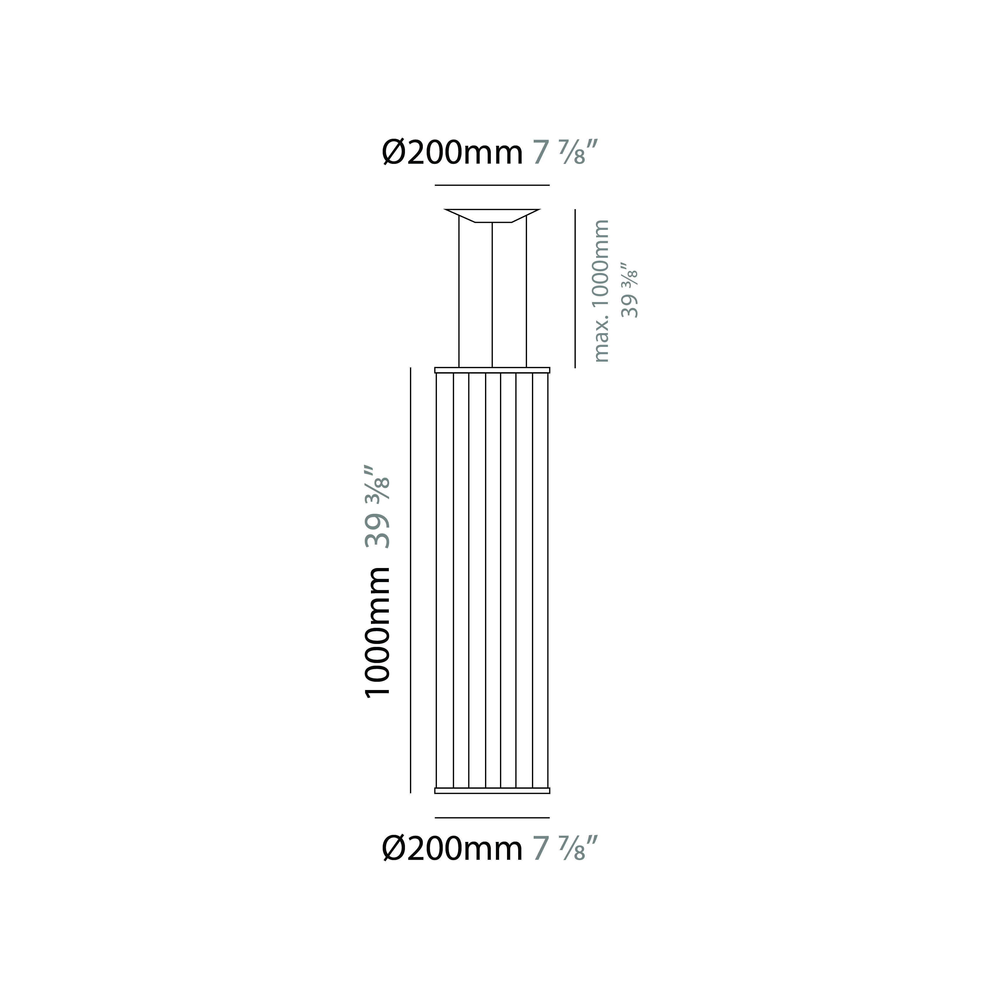Morgana by Ole – 7 7/8″ x 39 3/8″ Suspension, Pendant offers quality European interior lighting design | Zaneen Design