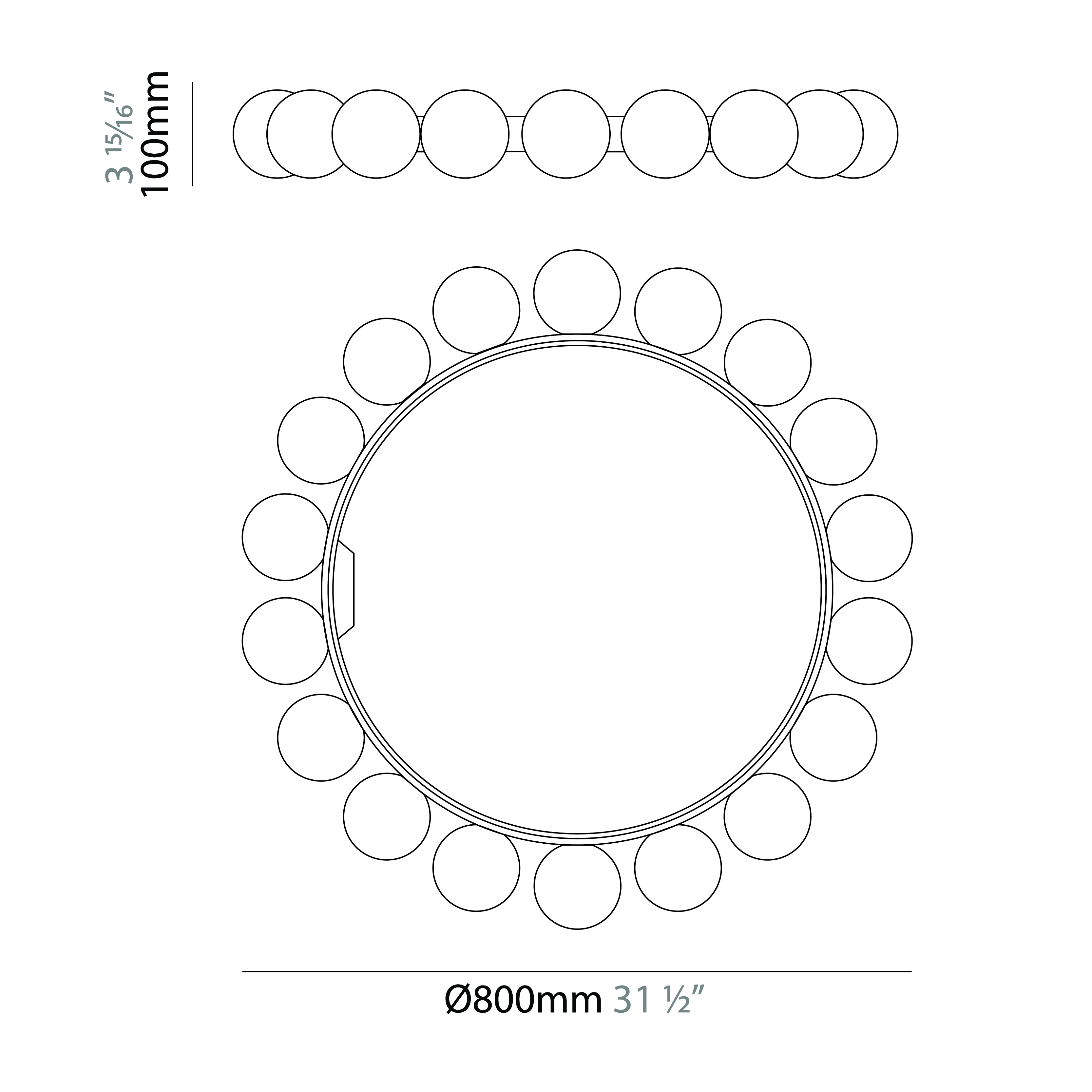 Murane by Panzeri – 31 1/8″ x 3 15/16″ Suspension, Chandelier offers quality European interior lighting design | Zaneen Design