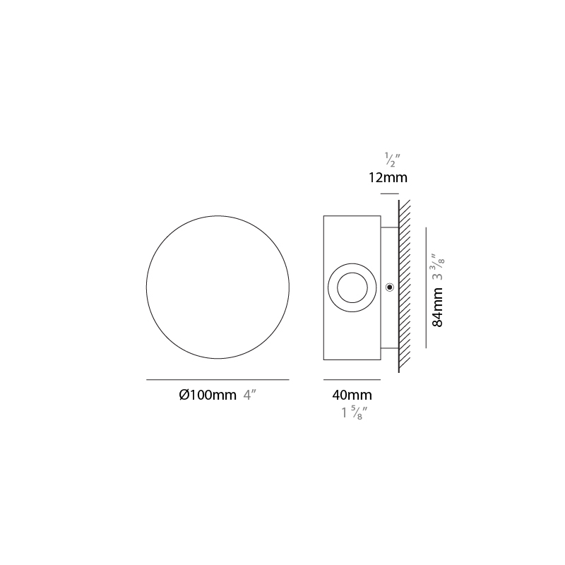 Neos Tondo by Side – 3 15/16″ x 3 15/16″ Surface, Wall Surface offers high performance and quality material | Zaneen Exterior