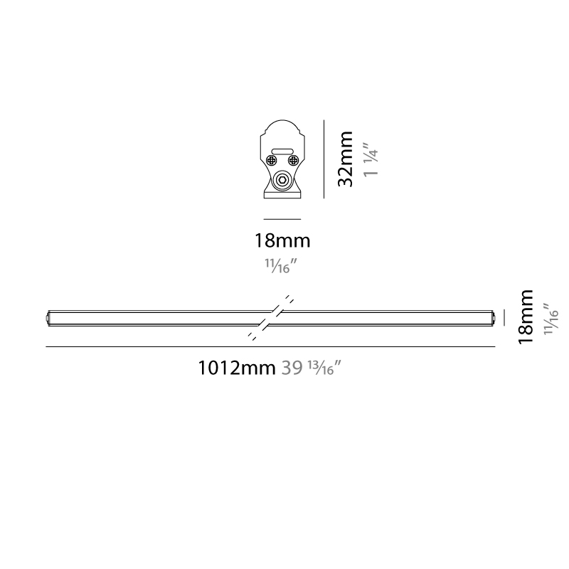Newline LO by Diamante – 39 13/16″ x 7/8″ Surface, Uplight offers high performance and quality material | Zaneen Exterior / Line art