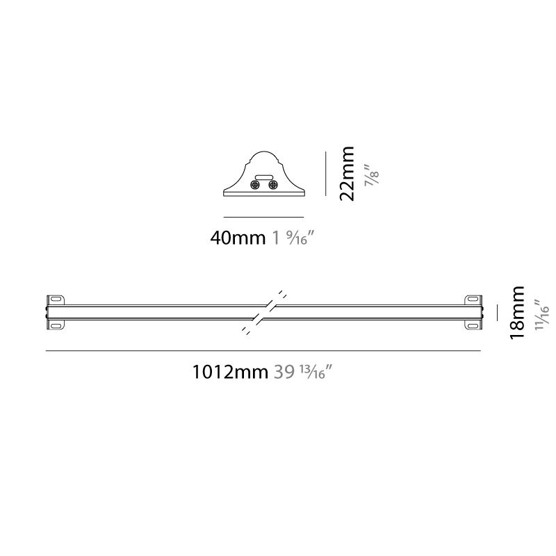 Newline LO by Diamante – 39 13/16″ x 7/8″ Surface, Uplight offers high performance and quality material | Zaneen Exterior / Line art
