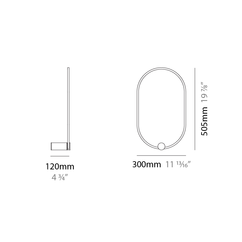 NoName by Icone – 11 13/16″ x 19 7/8″ Surface, Wall Surface offers quality European interior lighting design | Zaneen Design / Line art