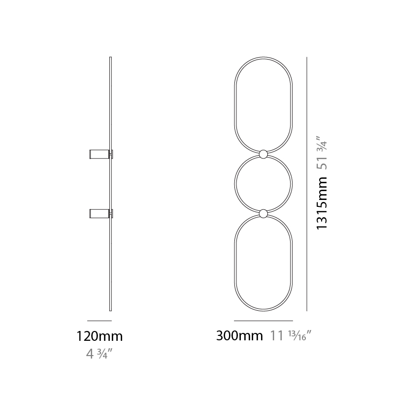 NoName by Icone – 11 13/16″ x 51 3/4″ Surface, Wall Surface offers quality European interior lighting design | Zaneen Design