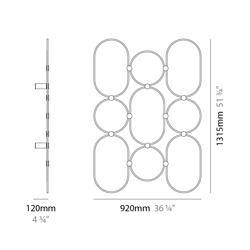 NoName by Icone – 36 1/4″ x 51 3/4″ Surface, Wall Surface offers quality European interior lighting design | Zaneen Design / Line art
