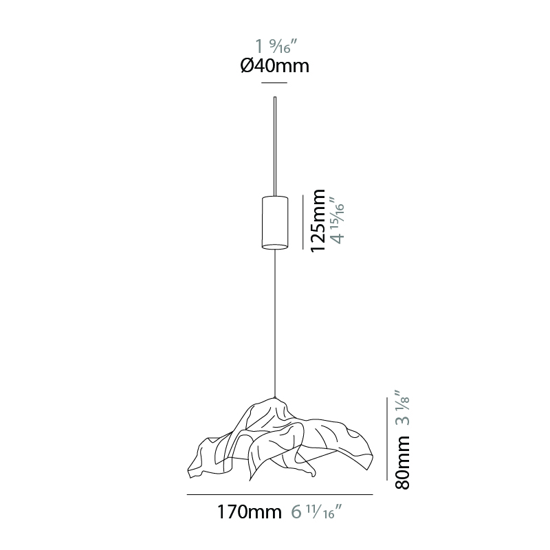 Nuvole di Drago by Knikerboker – 6 11/16″ x 3 1/8″ Suspension, Pendant offers quality European interior lighting design | Zaneen Design / Line art