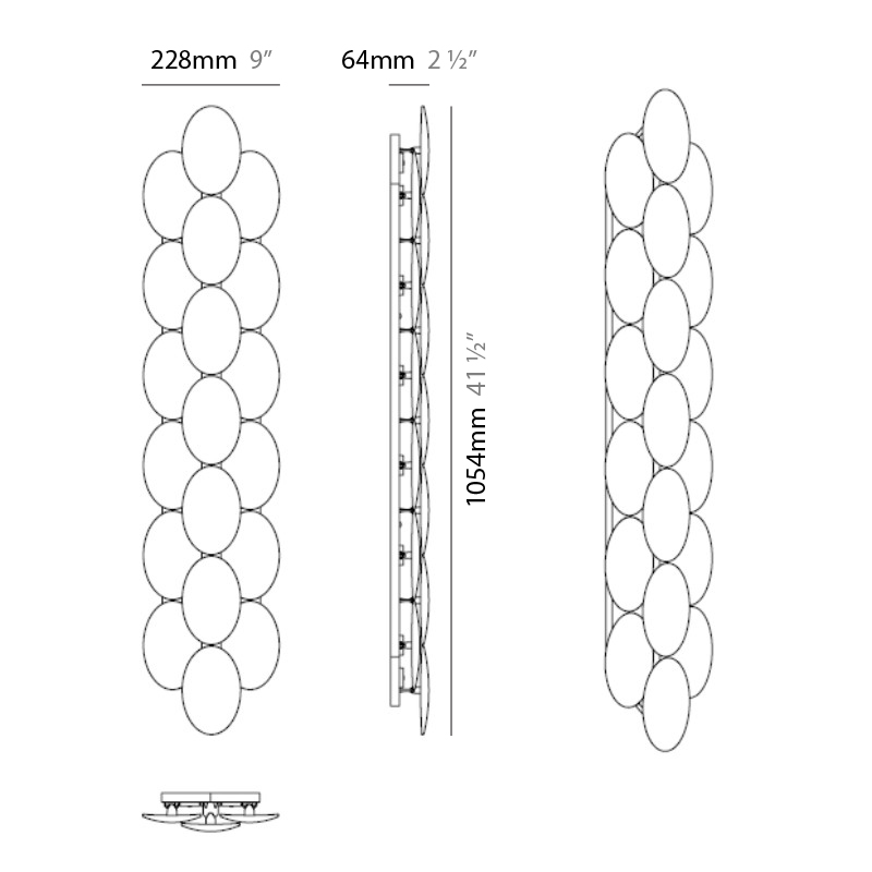 Obolo by Milan – 41 1/2″ x 2 1/2″ Surface, Wall Effect offers quality European interior lighting design | Zaneen Design