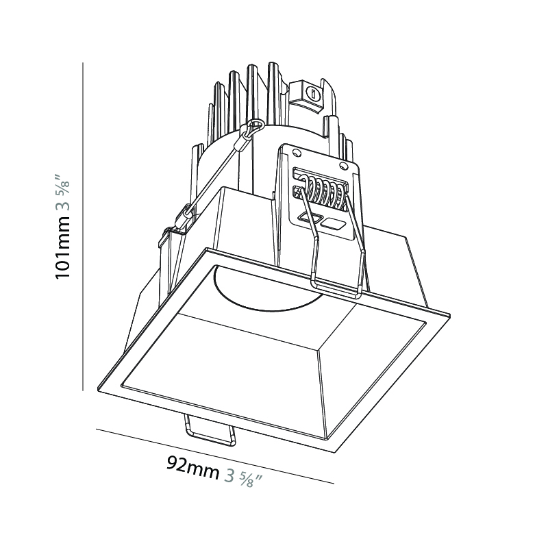 Oiko Pro Square Comfort by Prolicht – 2 15/16″ x 4 3/8″ Recessed, Downlight offers LED lighting solutions | Zaneen Architectural