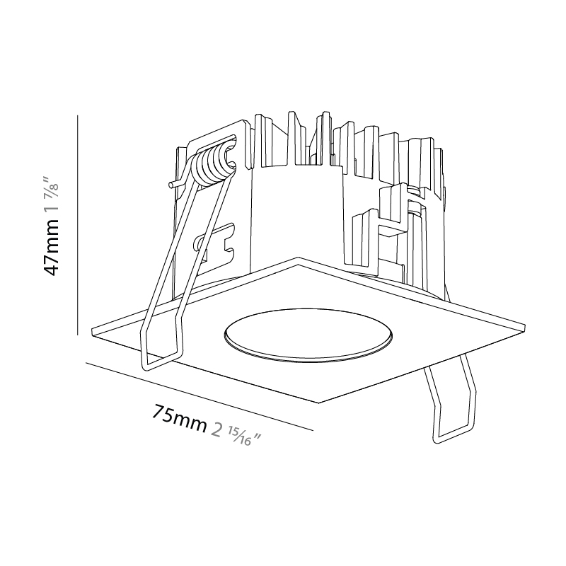 Oiko Pro Square by Prolicht – 2 15/16″ x 1 13/16″ Recessed, Downlight offers LED lighting solutions | Zaneen Architectural / Line art