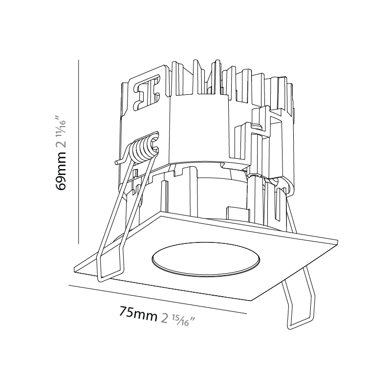 Oiko Pro by Prolicht – 2 15/16″ x 2 5/7″ Recessed, Downlight offers LED lighting solutions | Zaneen Architectural / Line art