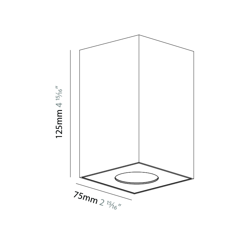 Oiko Pro by Prolicht – 2 15/16″ x 4 15/16″ Surface, Downlight offers LED lighting solutions | Zaneen Architectural / Line art