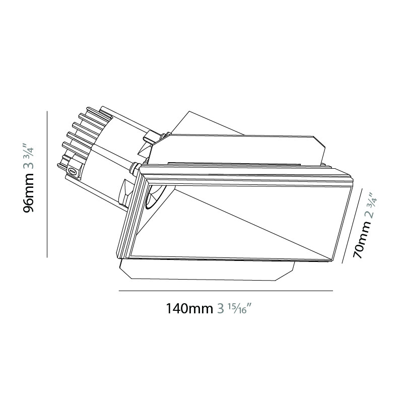 Oiko Pro Square Comfort by Prolicht – 5 1/2″ x 3 3/4″ Trimless, Wallwash offers LED lighting solutions | Zaneen Architectural / Line art