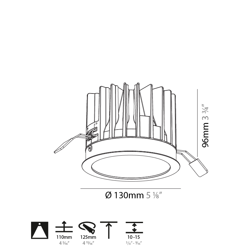 Oiko by Prolicht – 5 1/8″ x 3 3/4″ Recessed, Downlight offers LED lighting solutions | Zaneen Architectural / Line art