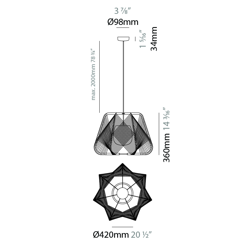 Onna by Ole – 20 1/2″ x 14 3/16″ Suspension, Ambient offers high performance and quality material | Zaneen Exterior / Line art