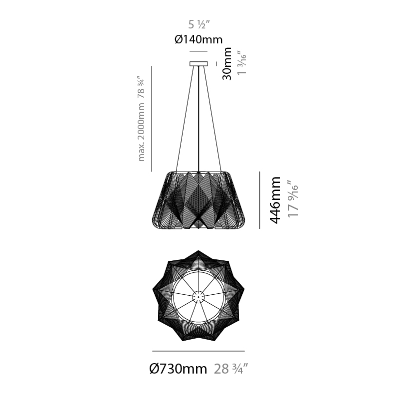 Onna by Ole – 28 3/4″ x 17 9/16″ Suspension, Pendant offers high performance and quality material | Zaneen Exterior / Line art