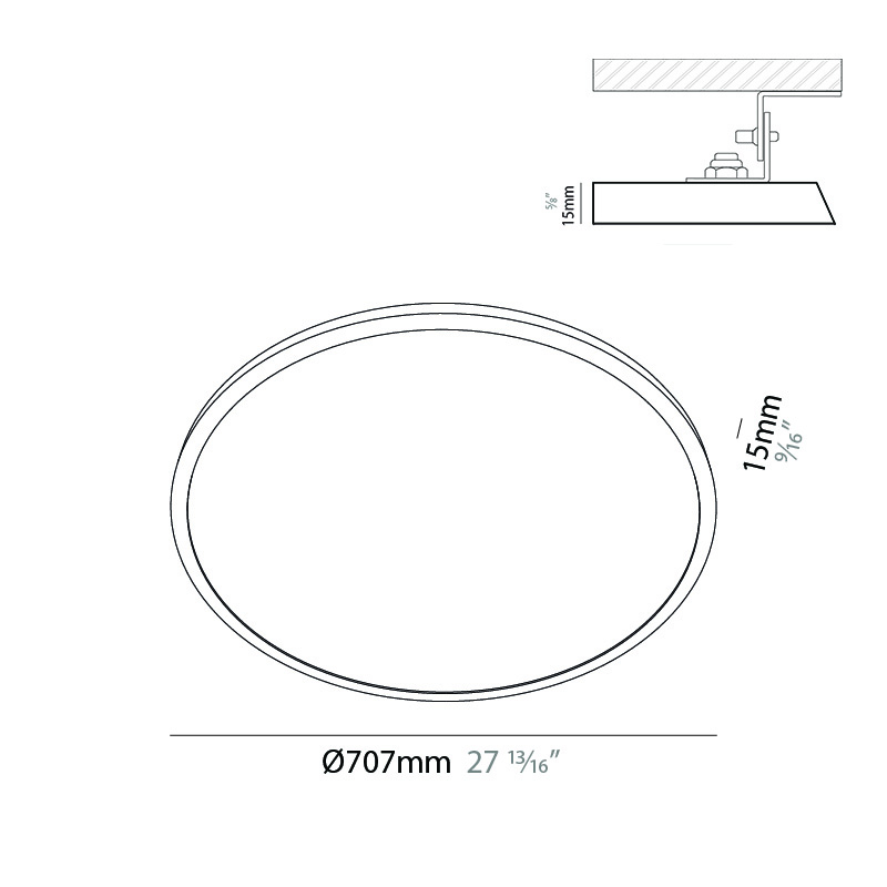 Harmony Round by Ivela – 27 13/16″ x 9/16″ Surface, Panels offers LED lighting solutions | Zaneen Architectural