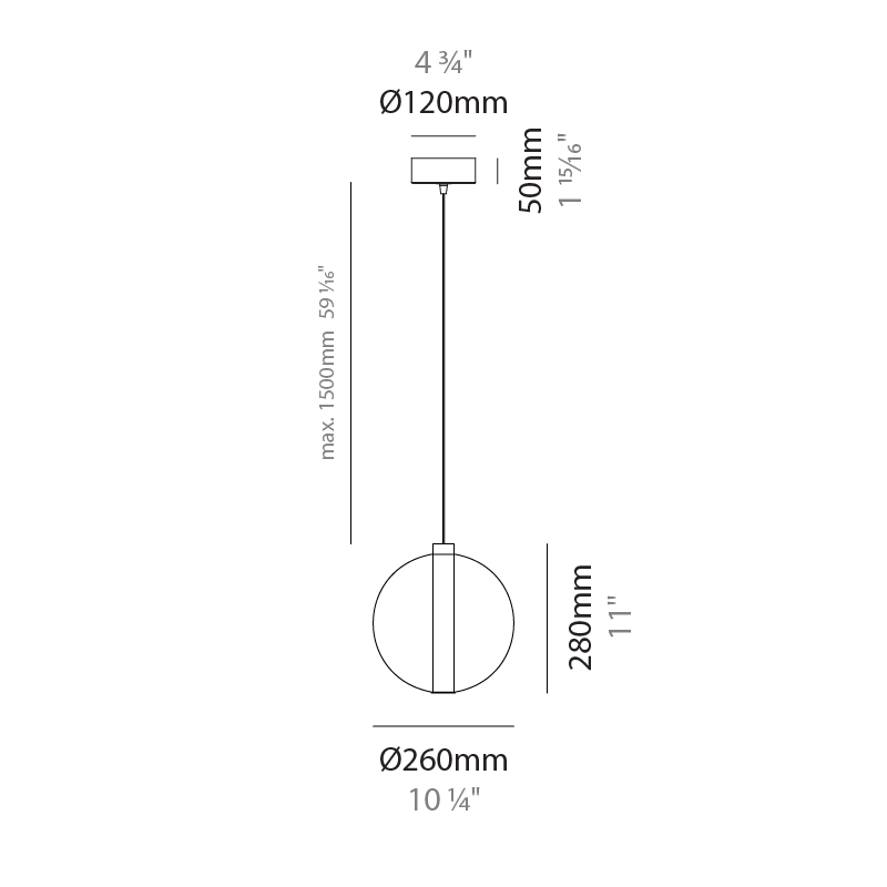 Oscura by Cangini & Tucci – 10 1/4″ x 11″ Suspension, Pendant offers quality European interior lighting design | Zaneen Design