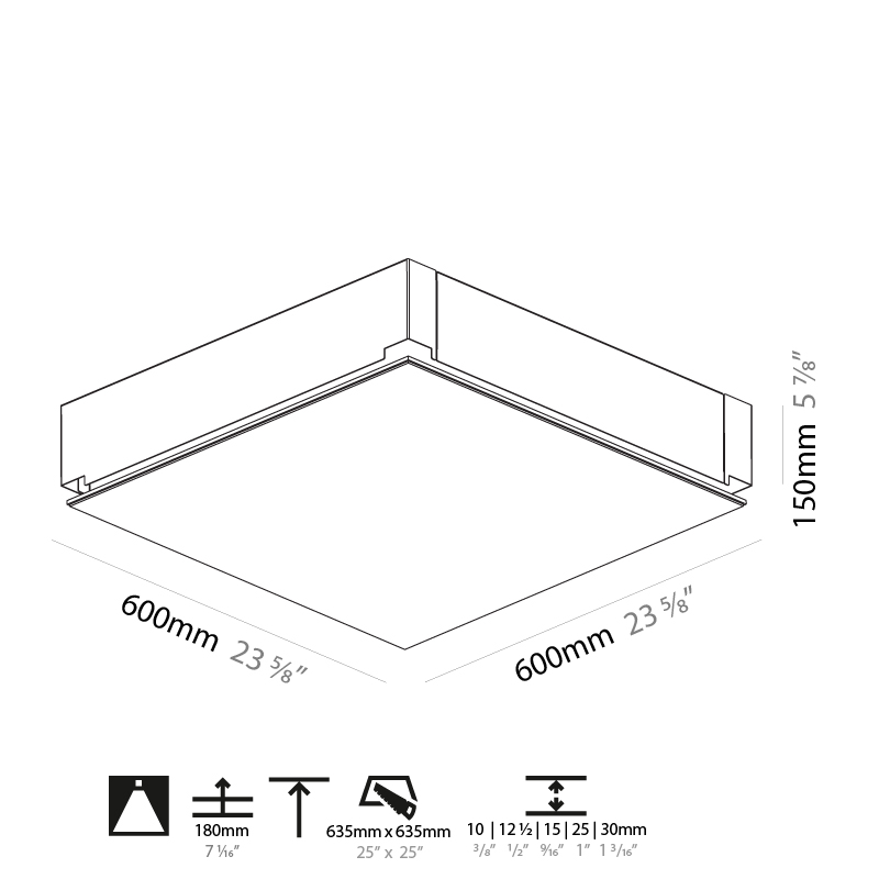 Pi2 by Prolicht – 23 5/8″ x 5 7/8″ Trimless, Ambient offers LED lighting solutions | Zaneen Architectural