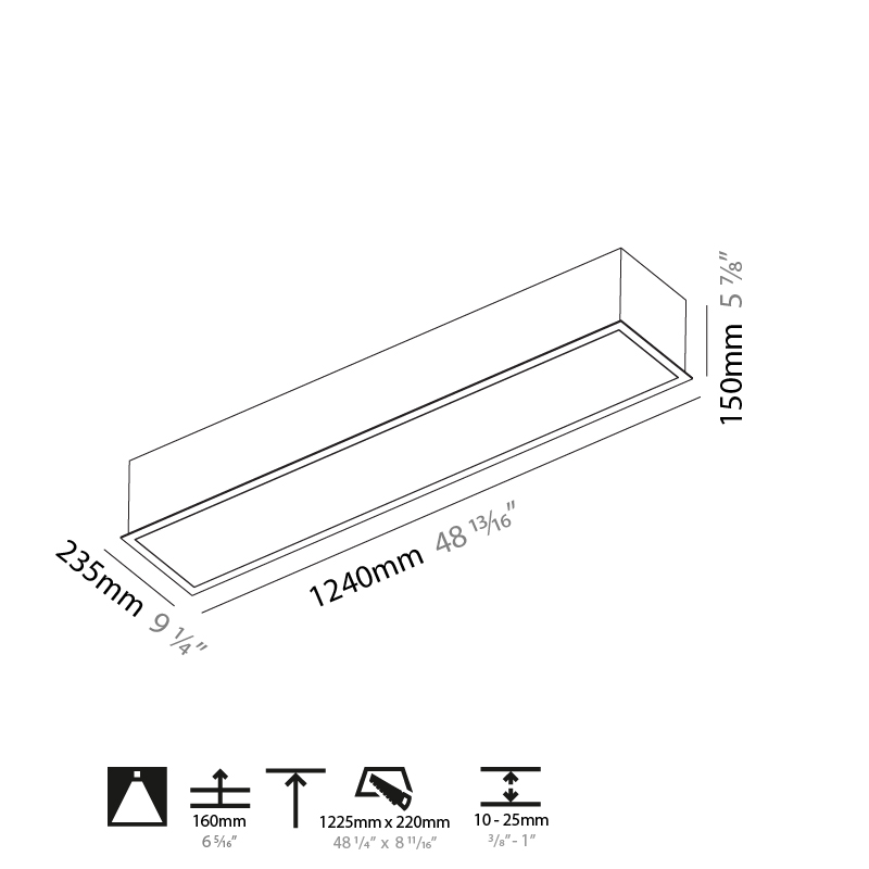 Pi2 by Prolicht – 48 13/16″ Recessed, Ambient offers LED lighting solutions | Zaneen Architectural