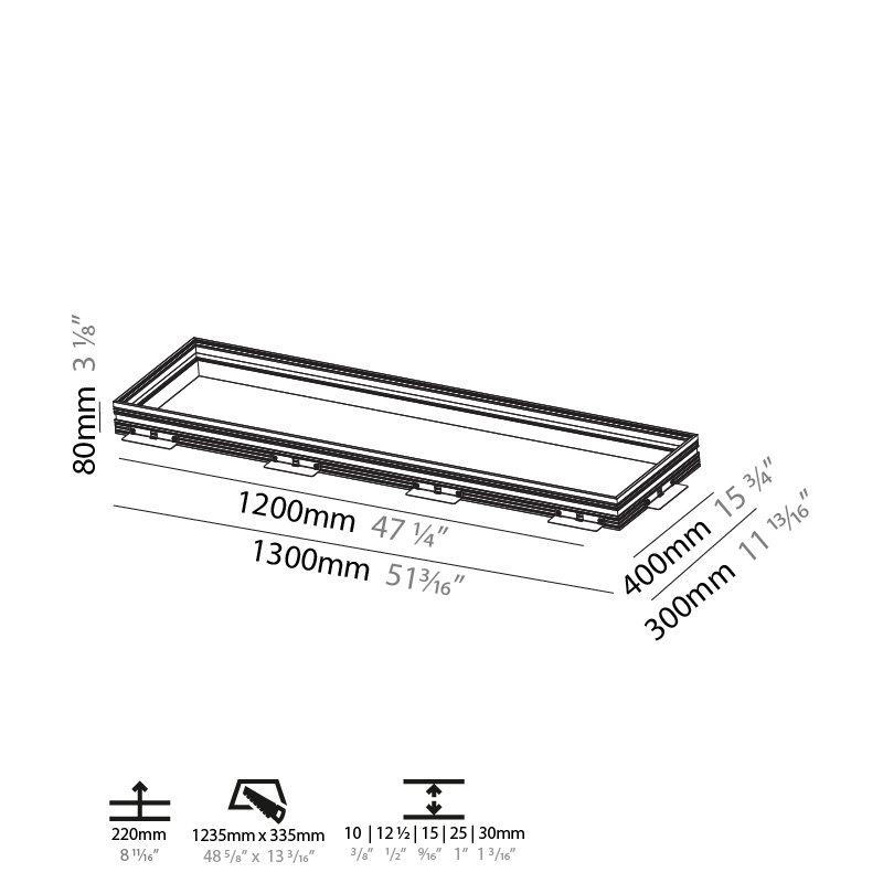 Pi2 by Prolicht – 51 3/16″ Trimless,  offers LED lighting solutions | Zaneen Architectural