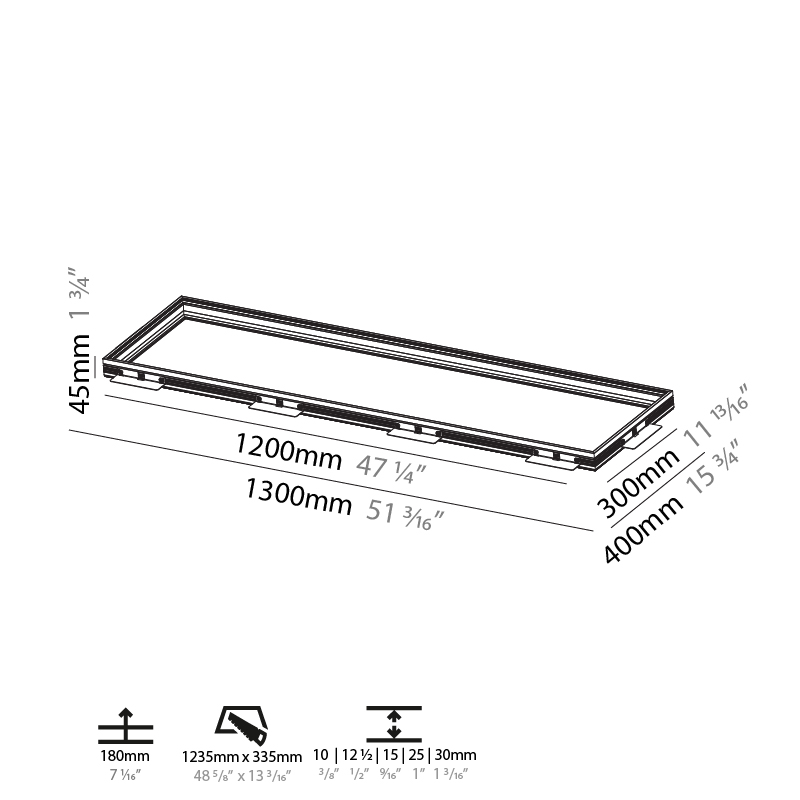 Pi2 by Prolicht – 51 3/16″ Trimless,  offers LED lighting solutions | Zaneen Architectural