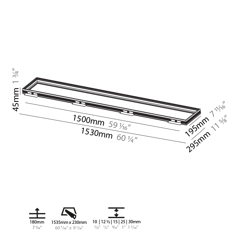 Pi2 by Prolicht – 60 1/16″ x 1 3/4″ Trimless,  offers LED lighting solutions | Zaneen Architectural