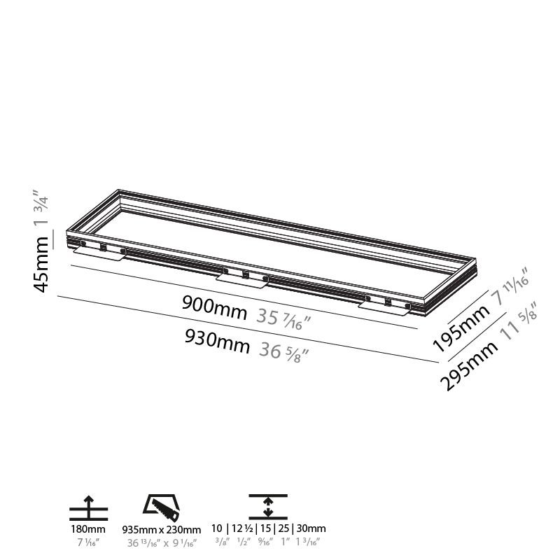 Pi2 by Prolicht – 36 5/8″ Trimless,  offers LED lighting solutions | Zaneen Architectural