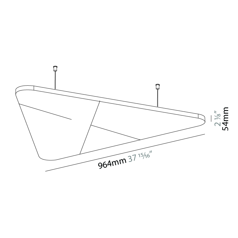 Victory Acoustic Panel by Prolicht – 43 5/16″ x 15/16″ Suspension, Acoustic offers LED lighting solutions | Zaneen Architectural / Line art