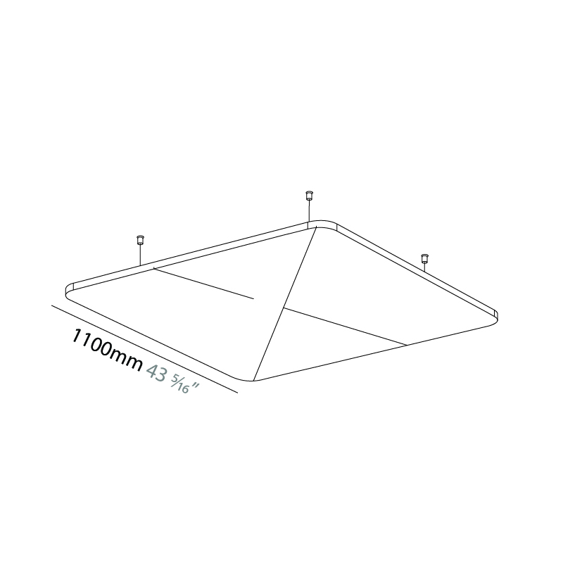 Quantum Acoustic Panel by Prolicht – 43 5/16″ x 15/16″ Suspension, Acoustic offers LED lighting solutions | Zaneen Architectural / Line art